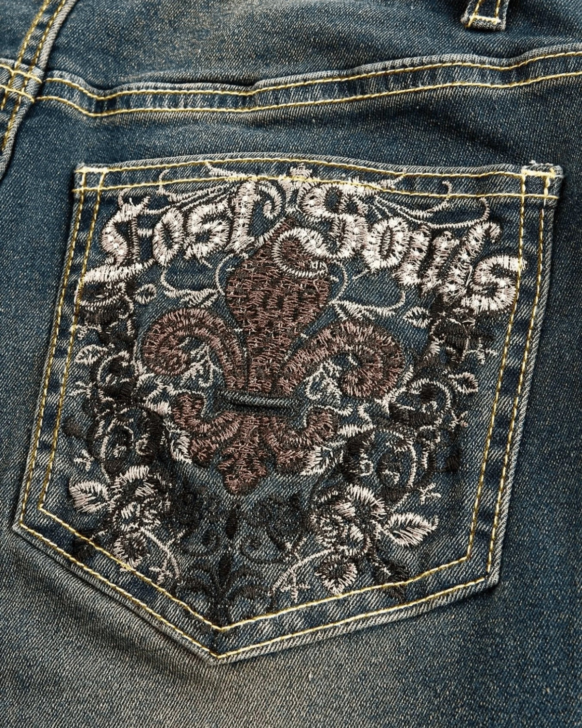 Zerrissene Straight Leg-Jeans