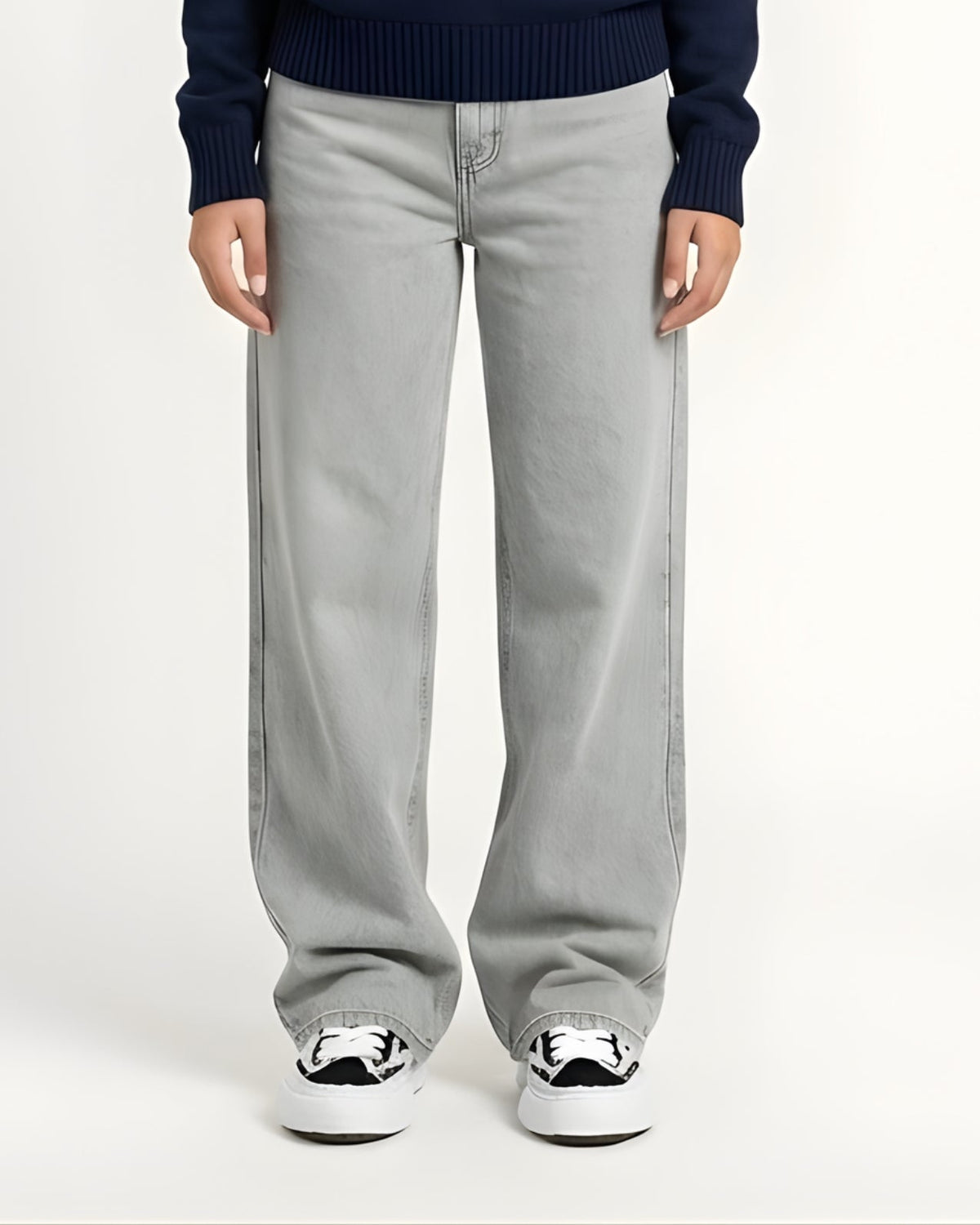 Zerrissene Straight Leg-Jeans