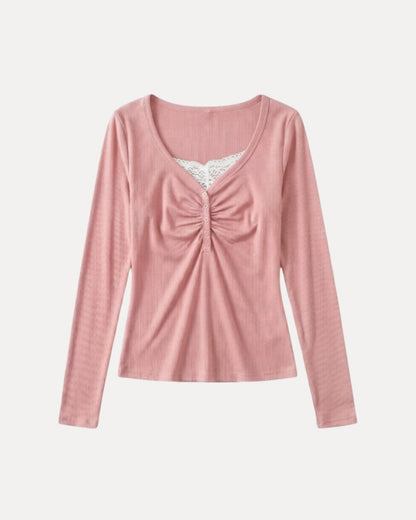 Ruched Henley Top