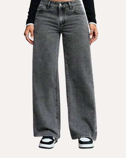 Zerrissene Straight Leg-Jeans