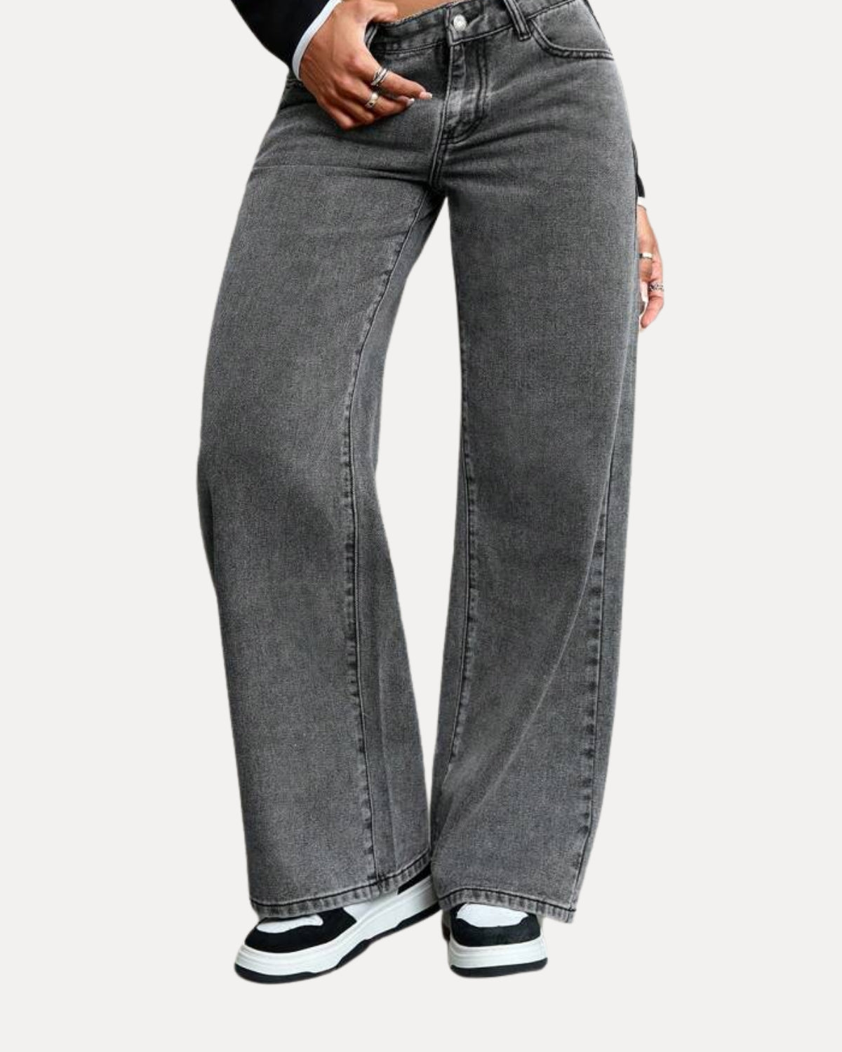 Zerrissene Straight Leg-Jeans