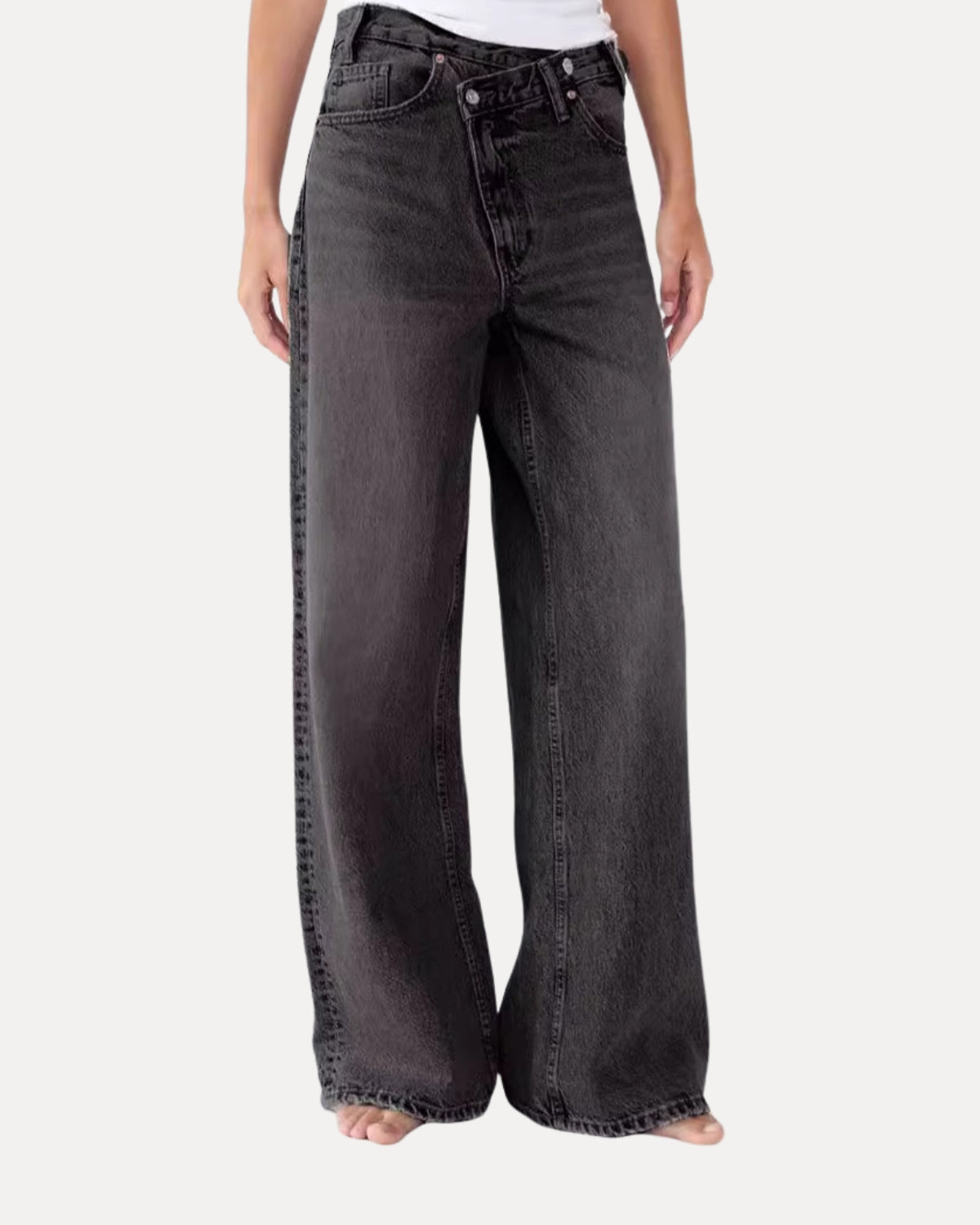 Zerrissene Straight Leg-Jeans