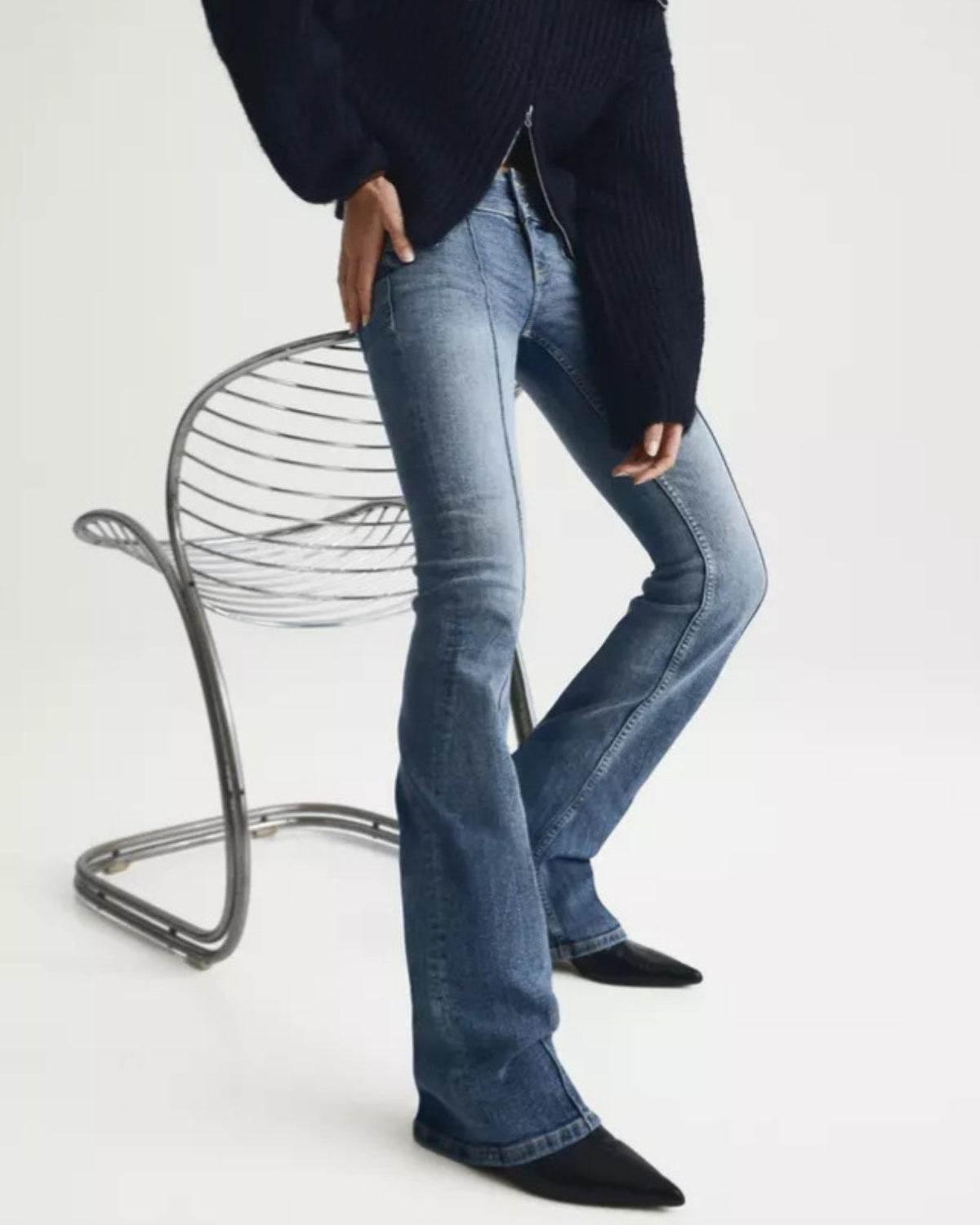 Zerrissene Straight Leg-Jeans