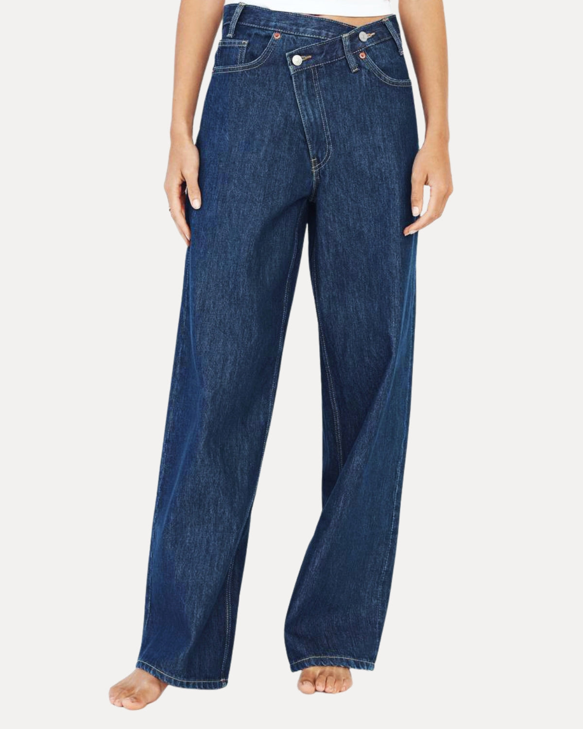 Zerrissene Straight Leg-Jeans