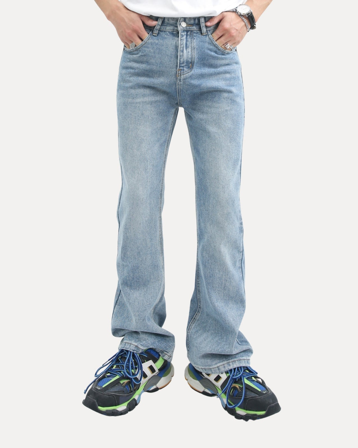 Zerrissene Straight Leg-Jeans