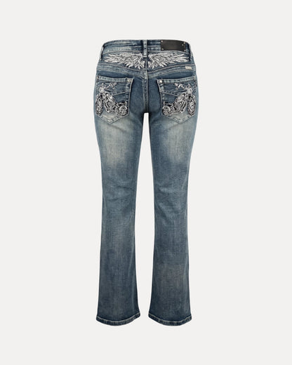 Zerrissene Straight Leg-Jeans
