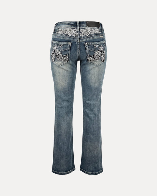 Zerrissene Straight Leg-Jeans