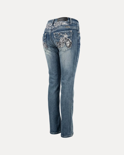 Zerrissene Straight Leg-Jeans