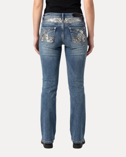 Zerrissene Straight Leg-Jeans