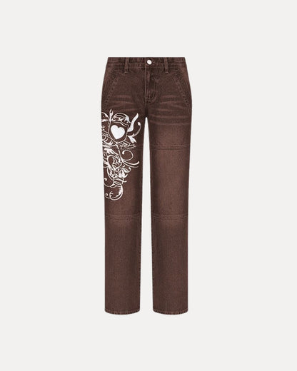 Zerrissene Straight Leg-Jeans