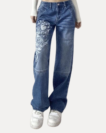 Zerrissene Straight Leg-Jeans
