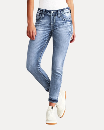 Zerrissene Straight Leg-Jeans