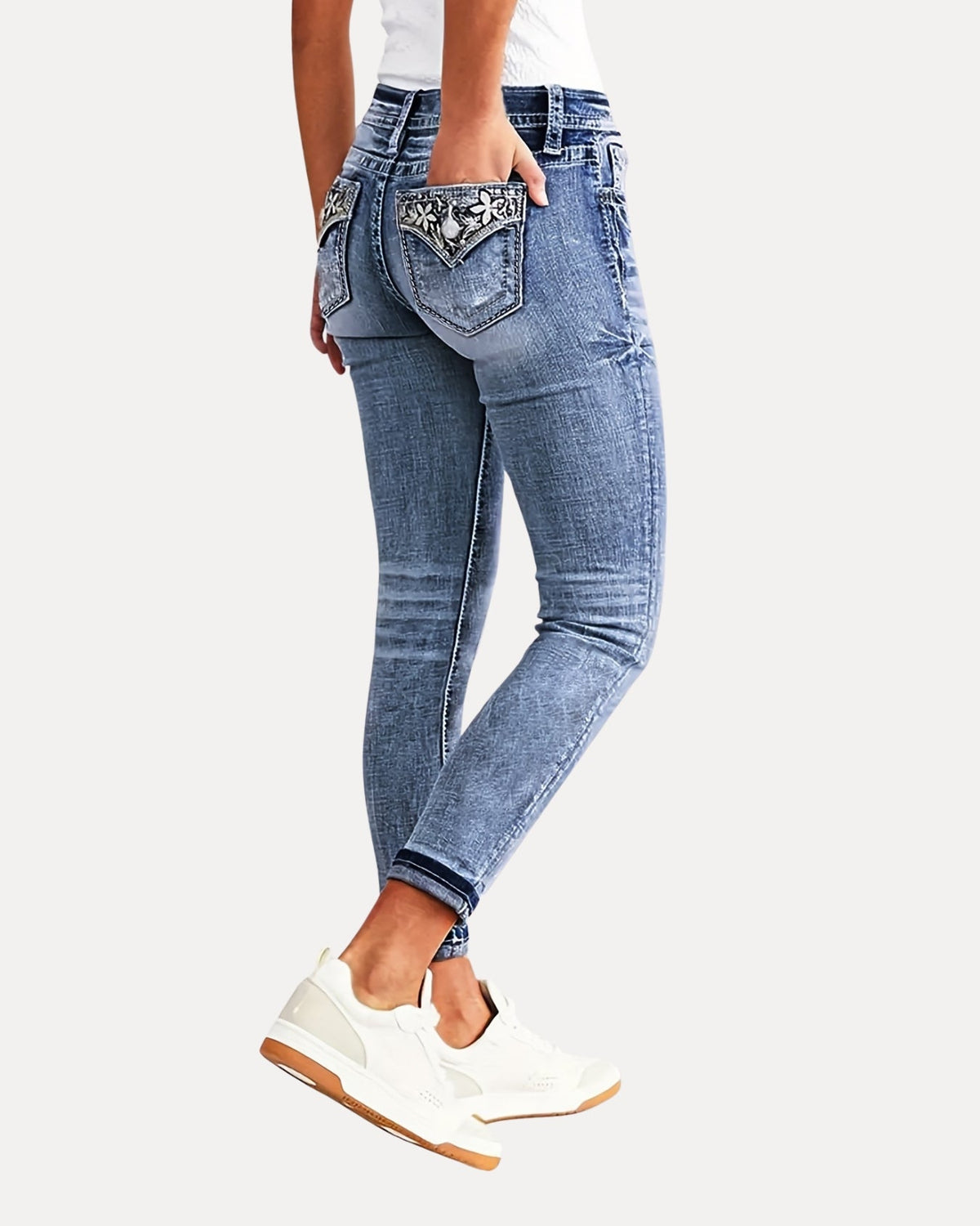Zerrissene Straight Leg-Jeans