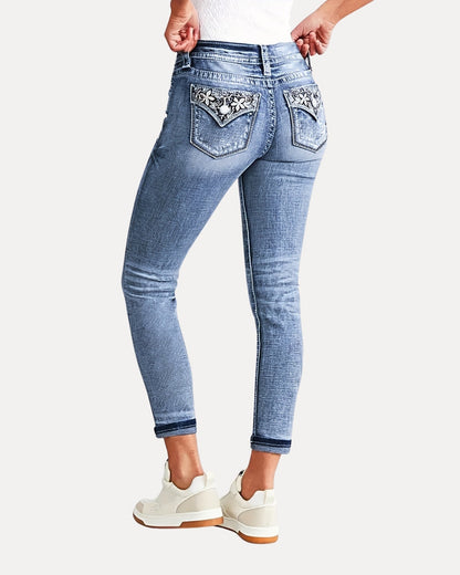Zerrissene Straight Leg-Jeans