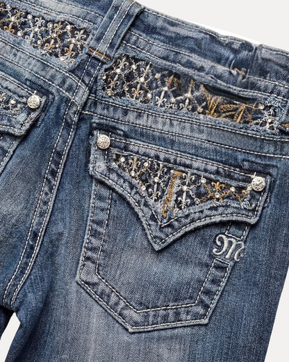 Zerrissene Straight Leg-Jeans