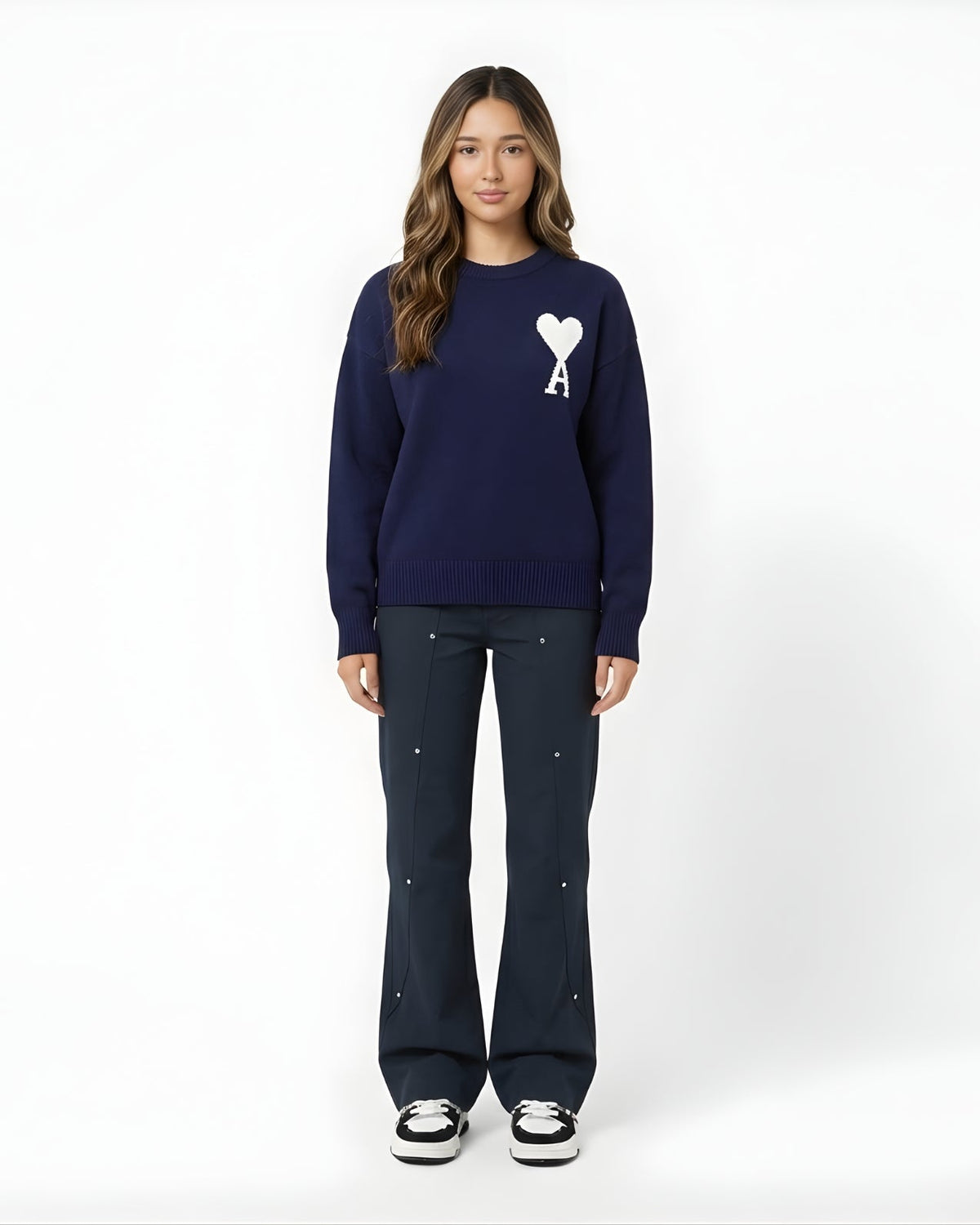 Zerrissene Straight Leg-Jeans