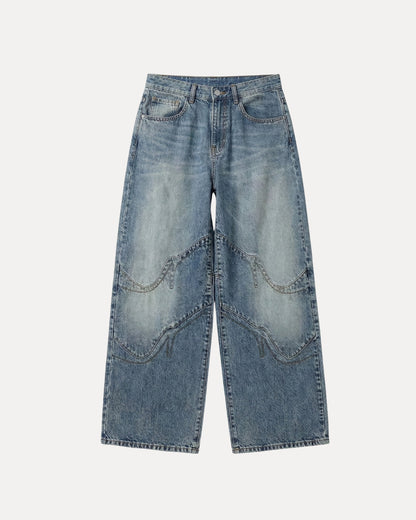Zerrissene Straight Leg-Jeans