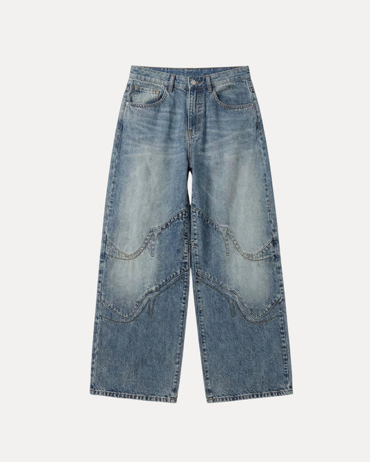 Zerrissene Straight Leg-Jeans