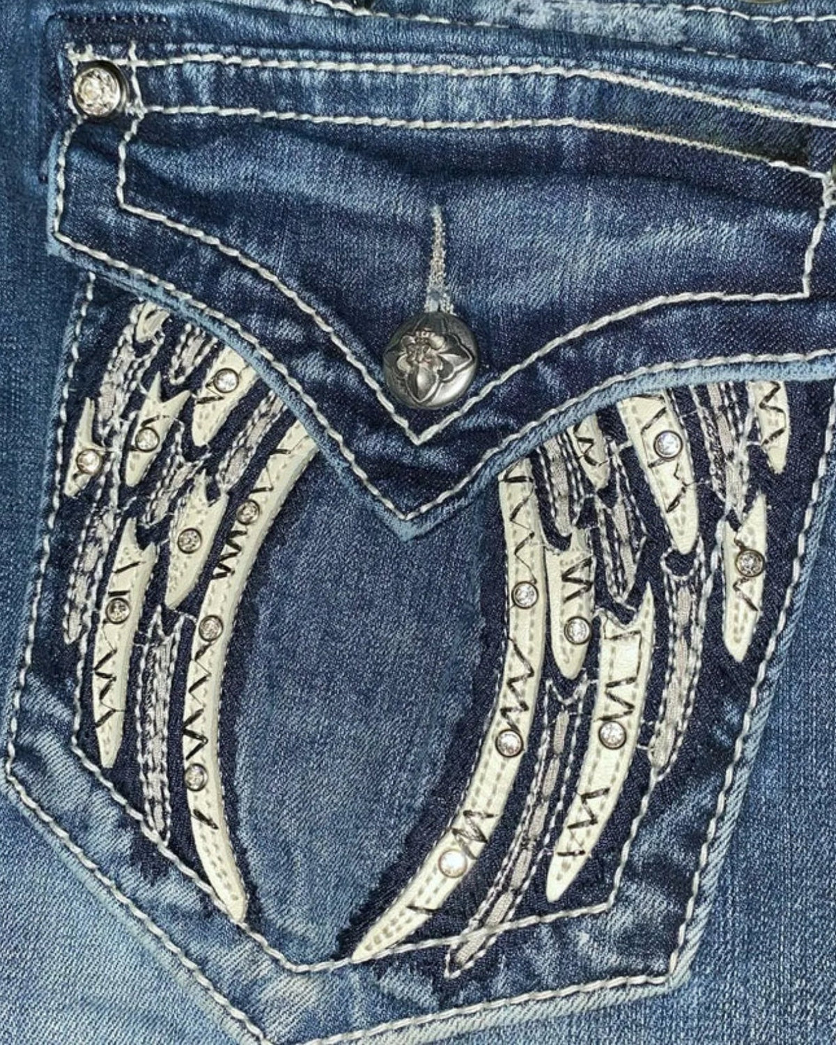 Zerrissene Straight Leg-Jeans