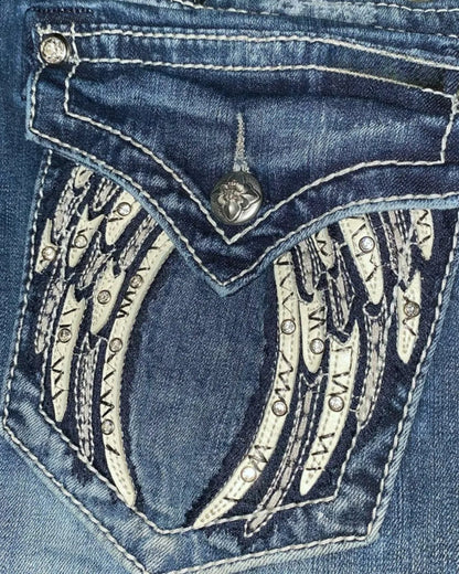 Zerrissene Straight Leg-Jeans