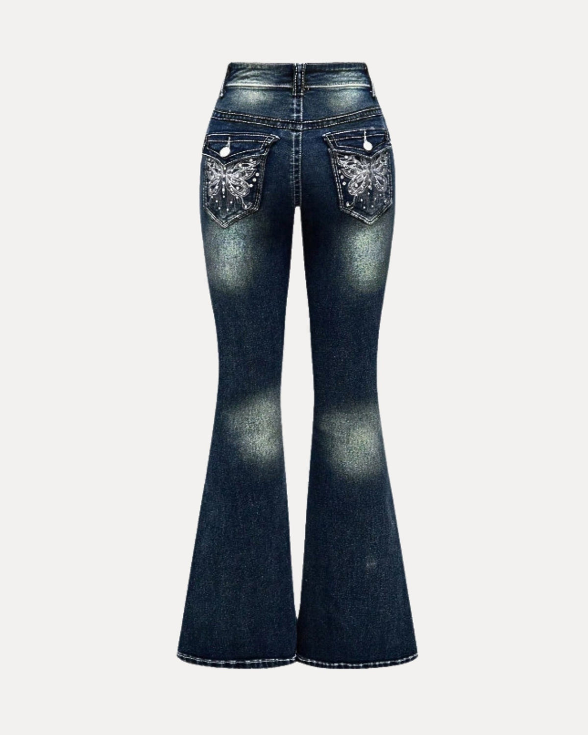 Zerrissene Straight Leg-Jeans