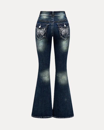 Zerrissene Straight Leg-Jeans