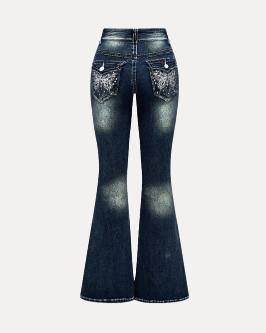 Zerrissene Straight Leg-Jeans