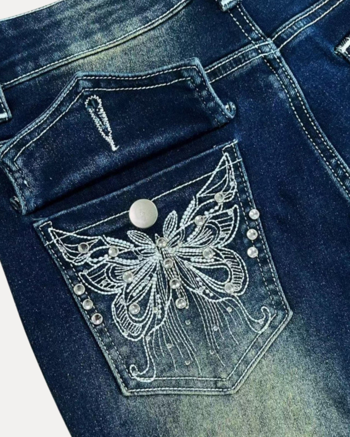 Zerrissene Straight Leg-Jeans