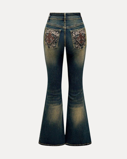 Zerrissene Straight Leg-Jeans