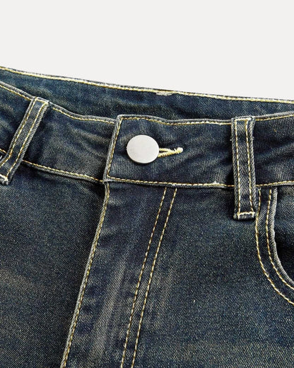 Zerrissene Straight Leg-Jeans