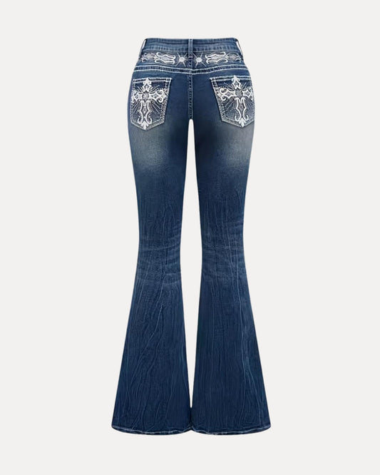 Zerrissene Straight Leg-Jeans
