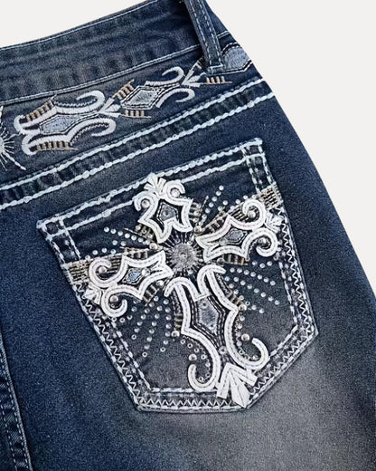 Zerrissene Straight Leg-Jeans