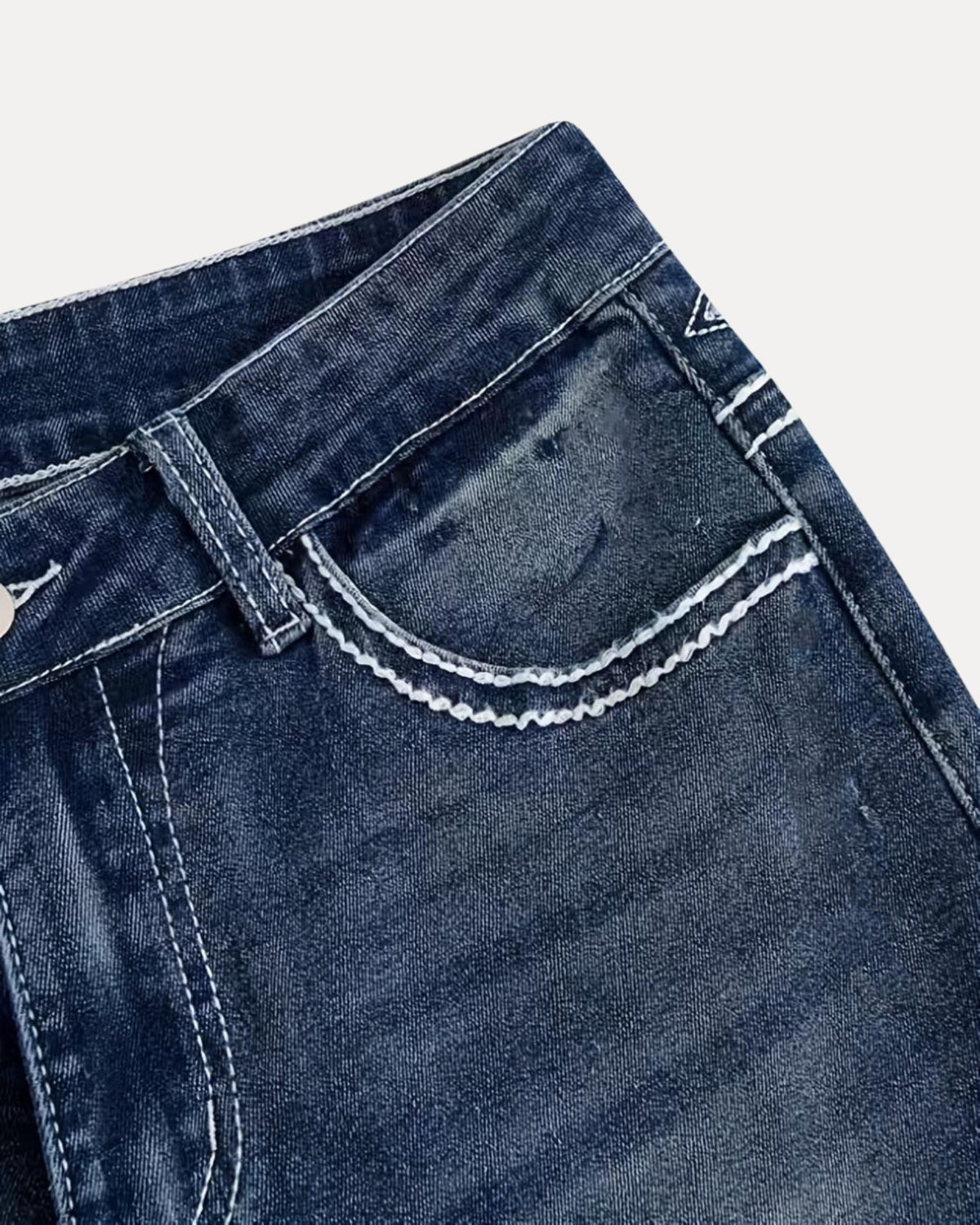 Zerrissene Straight Leg-Jeans