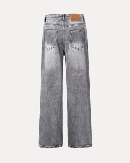 Zerrissene Straight Leg-Jeans