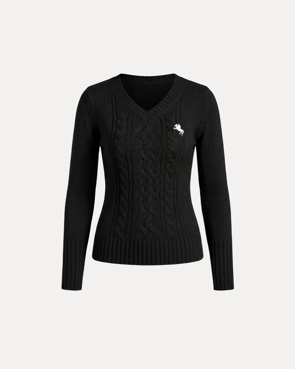 Cable Knit V-Neck Sweater
