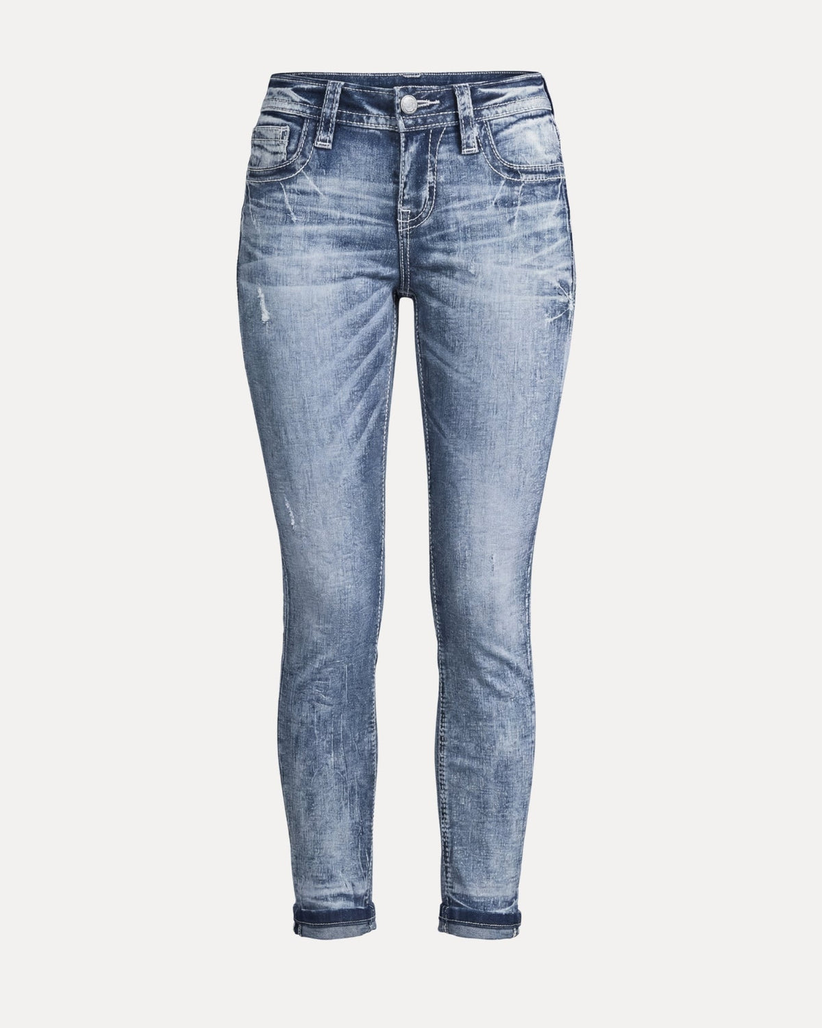 Zerrissene Straight Leg-Jeans