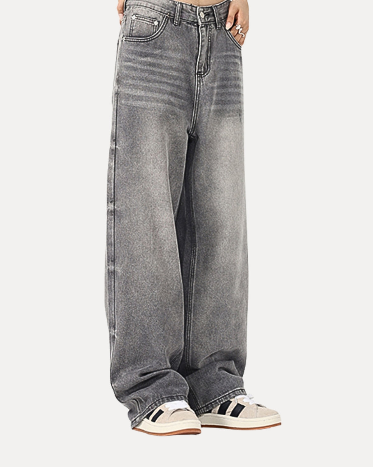 Zerrissene Straight Leg-Jeans
