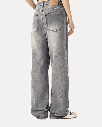 Zerrissene Straight Leg-Jeans