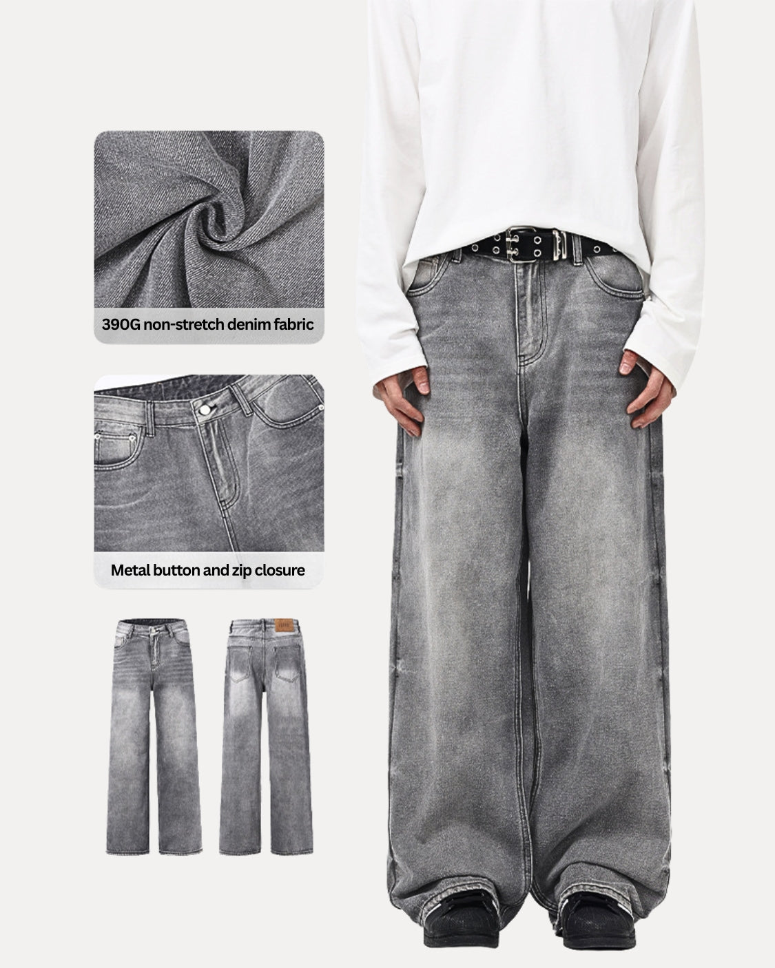 Zerrissene Straight Leg-Jeans
