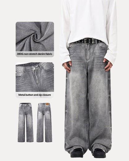 Zerrissene Straight Leg-Jeans