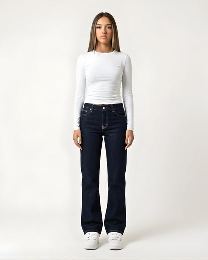 Zerrissene Straight Leg-Jeans