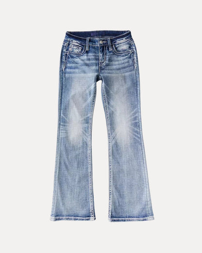 Zerrissene Straight Leg-Jeans