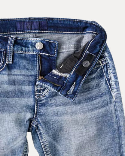 Zerrissene Straight Leg-Jeans