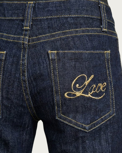 Zerrissene Straight Leg-Jeans