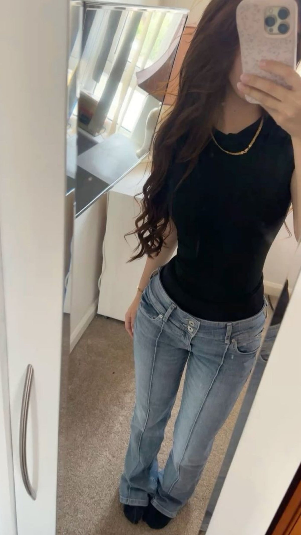 Zerrissene Straight Leg-Jeans