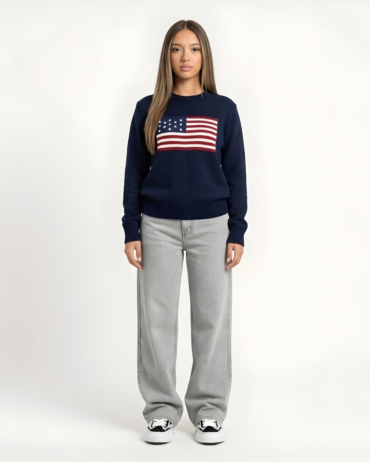 Zerrissene Straight Leg-Jeans