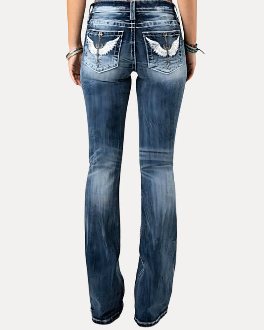 Zerrissene Straight Leg-Jeans