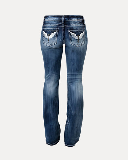 Zerrissene Straight Leg-Jeans