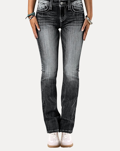 Zerrissene Straight Leg-Jeans