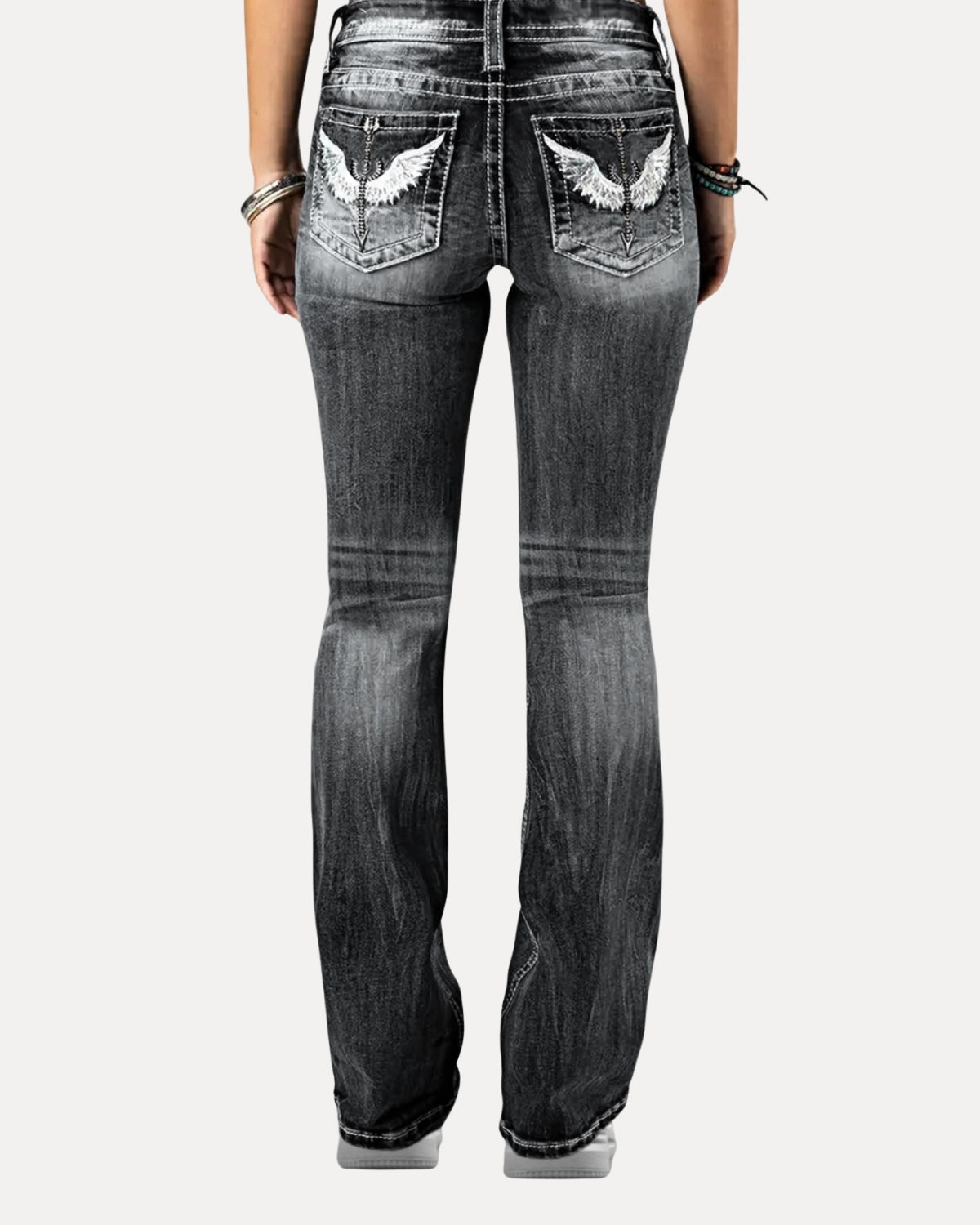Zerrissene Straight Leg-Jeans
